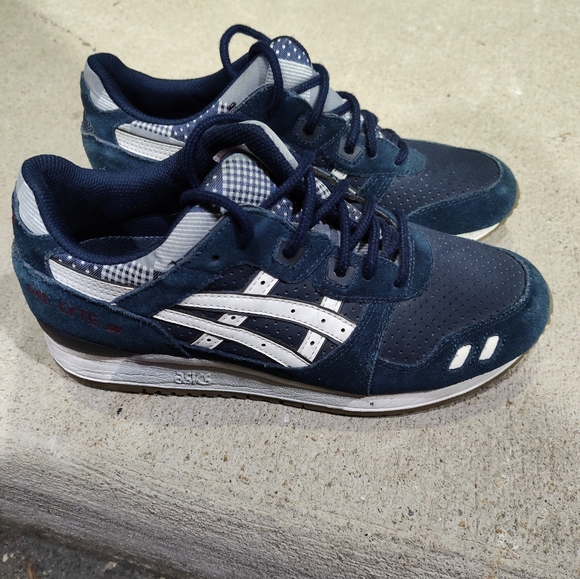 Women’s Asics Gel-Lyte 3 navy blue Patchwork 8½ - Picture 3 of 7